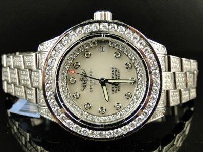 BRAND NEW LADIES BREITLING AEROMARINE WHITE COLT OCEAN FULL DIAMOND 