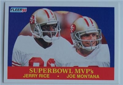 1990 Fleer JOE MONTANA & JERRY RICE SUPER BOWLS MVPS  