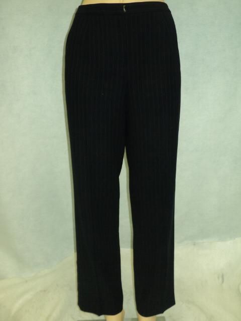 ANN TAYLOR Navy Blue Striped Dress pants Petites Sz 4P  