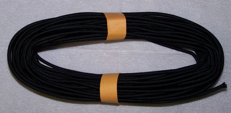 BUNGEE, SHOCK, ELASTIC BRAIDED CORD,COLORBLACK 20 FT  