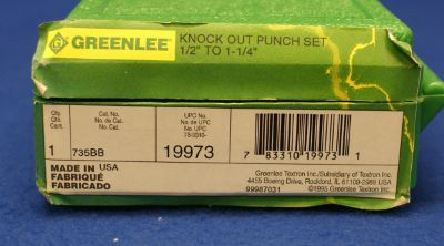 Greenlee 735BB Ball Bearing Knockout Punch Set  