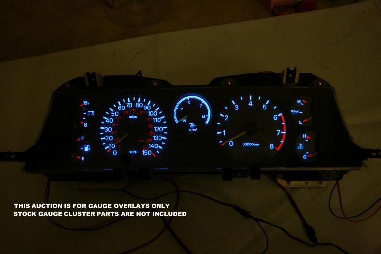 Mookeeh MK1 Blue El Glow Gauge Overlay Kit Starion  