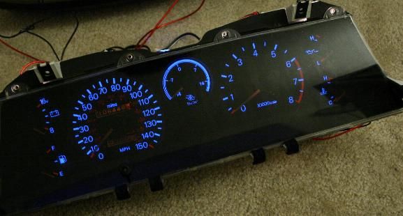 Mookeeh MK1 Blue El Glow Gauge Overlay Kit Starion  