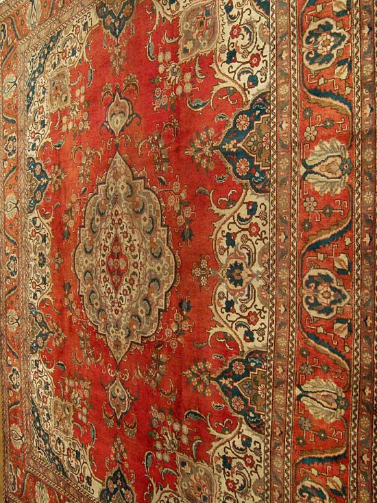 10x13 Handmade Antique Persian Tabriz Serapi Wool Rug  