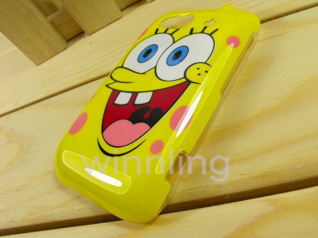 Cartoon SpongeBob Hard Back Cover Skin Case for HTC Wildfire S G13 