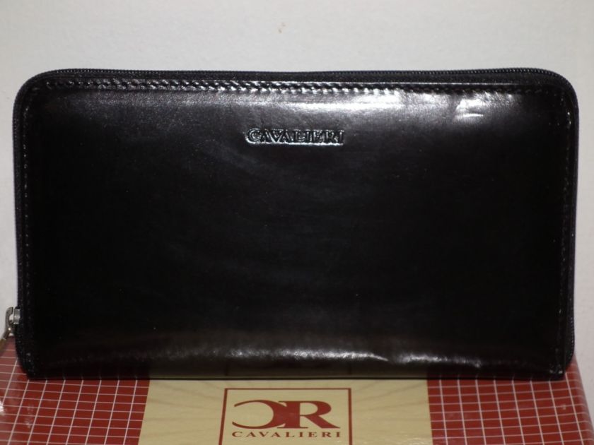 ITALIAN DESIGNER CAVALIERI LEATHER ZIPAROUND WALLET  