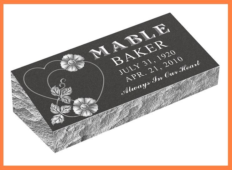Cemetery Bevel Grave Marker / Granite Headstone Markers  