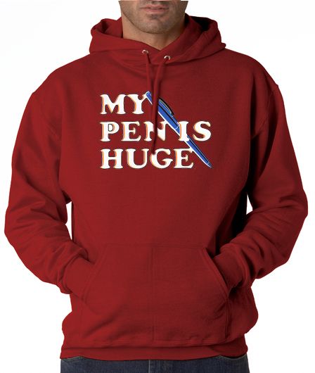 My Pen Is Huge Funny Word Play 50/50 Pullover Hoodie  