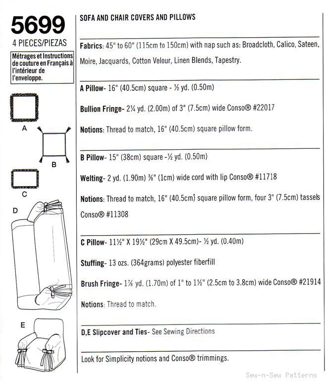 Slipcover Loose Covers SEWING PATTERN Sofa/Chair EASY  