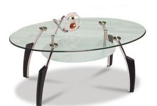 Asian Cuba Contemporary Oval Glass Coffee Table Modern  