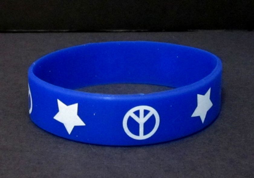 Peace Sign Silicone Wristband Bracelet Rubber Fashion  