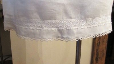 Clio 100% White Linen Macrame Lace Prairie Cottage Summer Style 