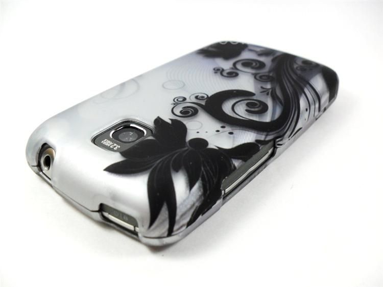 LG OPTIMUS T P509 T MOBILE BLACK FLOWER HARD COVER CASE  