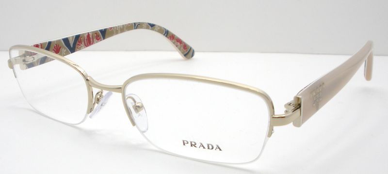 NEW AUTHENTIC PRADA VPR52N COL. ZVN 101 EYEGLASSES FRAME SEMI RIMLESS 