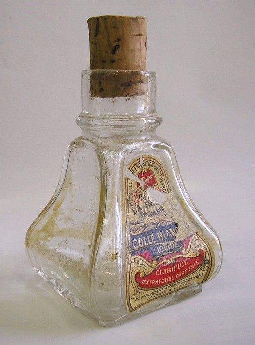 GLASS BOTTLE ART NOUVEAU c1900 FRENCH SEALING WAX  