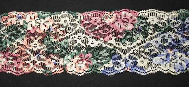 Mult colored Flat Lace Trim Hem  3wide 5 YARDS cute  