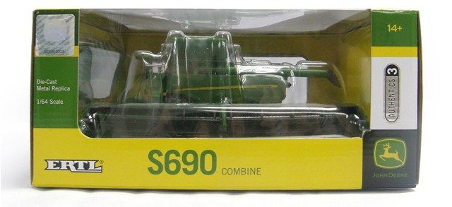   AUTHENTICS #3 = John Deere S690 COMBINE w/Duals & 2 Heads *NIB*  