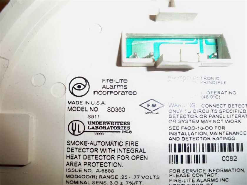 FIRE LITE SMOKE DETECTOR SD300  