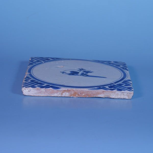 Set of four 17th century Dutch Blue Delft Wanli tiles   