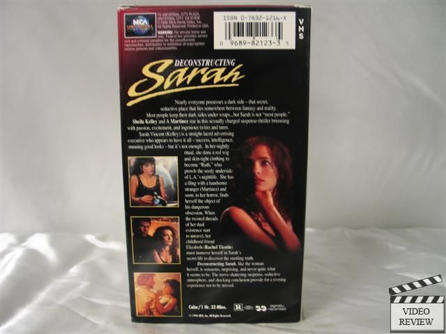 Deconstructing Sarah VHS Sheila Kelley, A Martinez 096898212335  