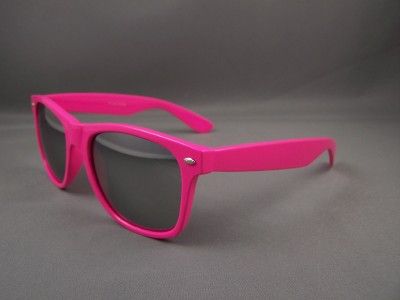 Fuchsia mirror lens risky business wayfarer sunglasses  