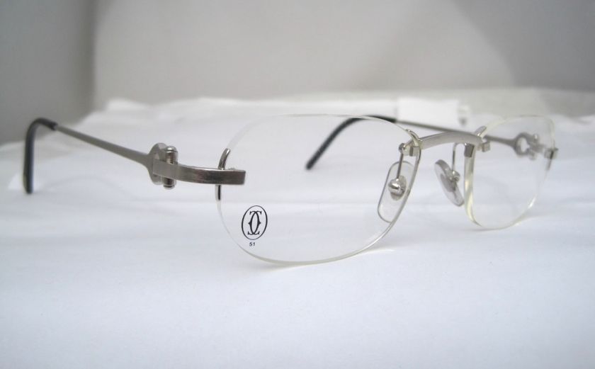 NEW CARTIER RIMLESS PLATINUM EYEGLASSES   AUTHENTIC  