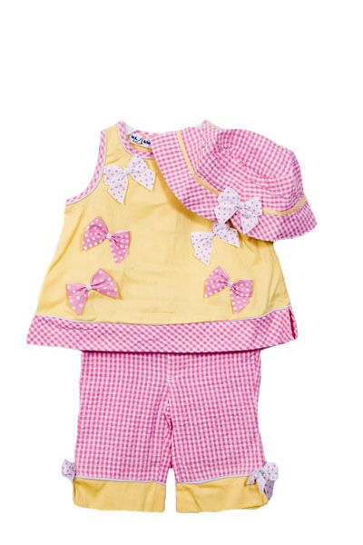 NWT BT Kids Infant Girls 3 pc pink gingham set  