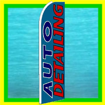 AUTO DETAILING Detail Car Wash Bow Feather Swooper Flag  