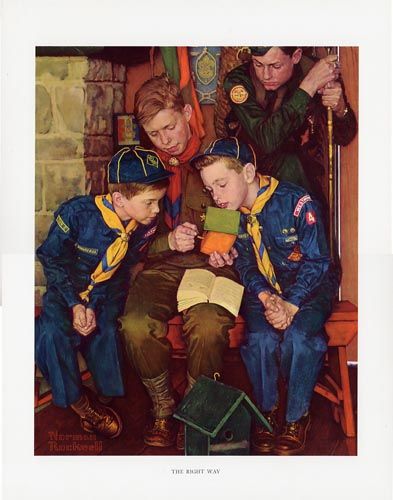 Norman Rockwell BSA Boy Scout Print THE RIGHT WAY 1955  