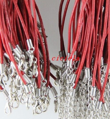 Wholsale 10/30/50/100Pcs Relly leather necklace cord lobster clasp 