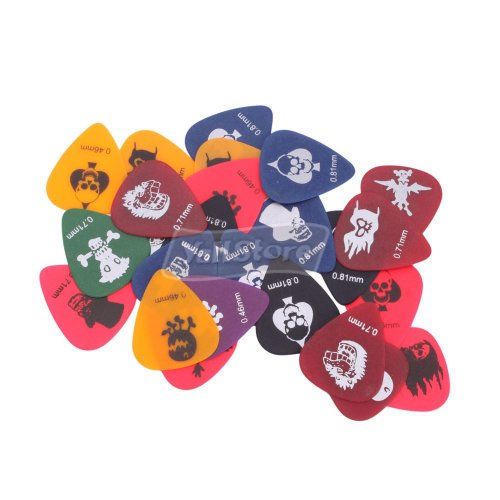 New 24 Pieces Alice Frosted Nylon Color Guitar Picks  