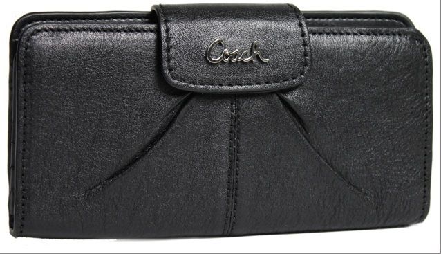   Leather Slim Pleated Wallet 46208   $218 MSRP 885135874135  