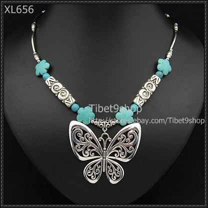 6PCS Wholesale butterfly Fish sunflower Turquoise Tibetan Silver 