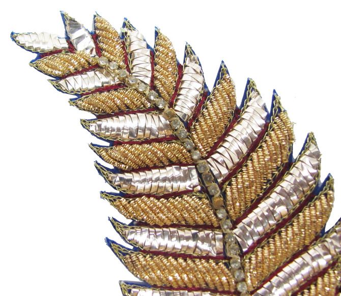 PC PEACOCK SEQUIN BULLION ZIRCON PATCH APPLIQUE CRAFT  