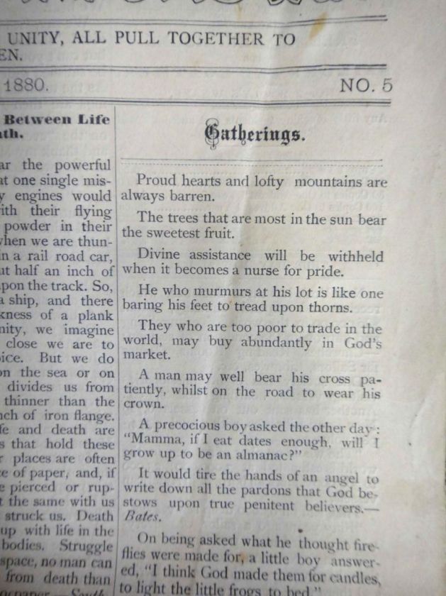 1890 antiqu CHRISTIAN RELIGIOUS NEWSPAPER~THE MESSENGER  