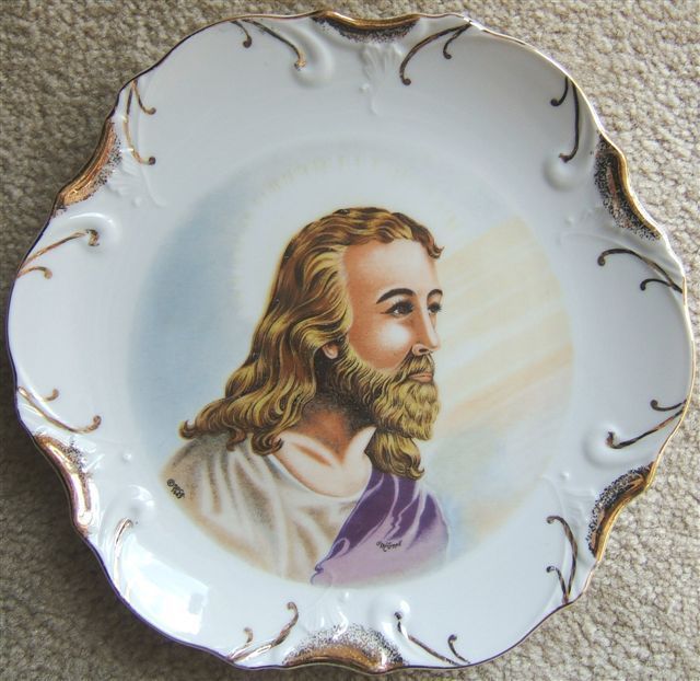   JESUS CHRIST Collector Plate 18K GOLD TRIM McConnell JAPAN 1942  