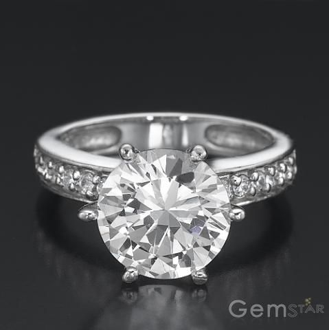 CT ROUND DIAMOND SOLITAIRE RING 14K WHITE GOLD  