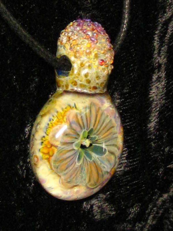 Underwater 3D Implosion Art Glass Pendant Scuba Diver  