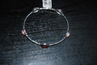 NEW Ippolita hammered sterling wonderland 5 stone berry station bangle 