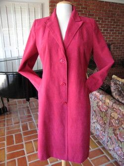 ULTRASUEDE VINTAGE 80s HOT PINK MAGNETA COAT~8  