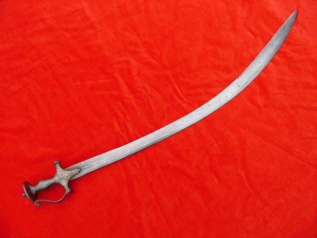   TULWAR SHAMSHIR DAMASCUS BLADE GOLD ANTIQUE ISLAMIC DAGGER  