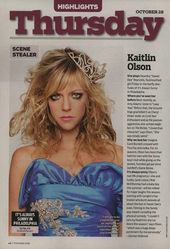 Kaitlin Olson TV Guide magazine feature, clipping  