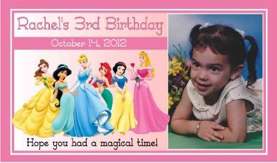 12 DISNEY PRINCESS BIRTHDAY PARTY FAVORS PHOTO MAGNETS  