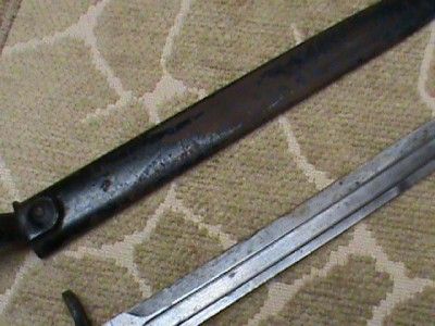 US M1892 Krag Jorgensen Bayonet & Scabbard.1899 dated  