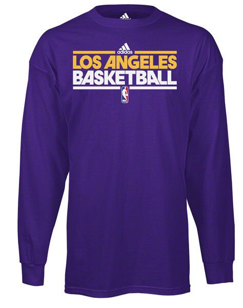 Los Angeles Lakers Purple Youth adidas On Court Practice Long Sleeve T 