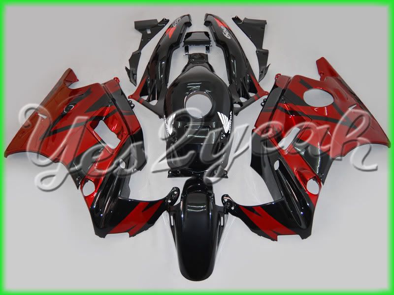 For Honda CBR600F2 91 94 92 93 Red Black Fairing 21N25  