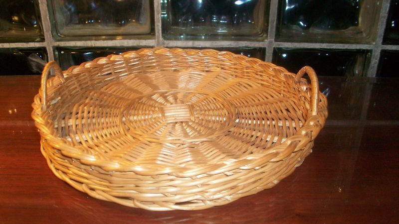 Round Wicker Serving Tray  