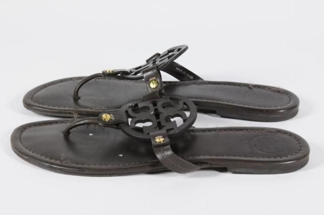 Tory Burch Dark Brown Miller Thong Sandal Flip Flop  