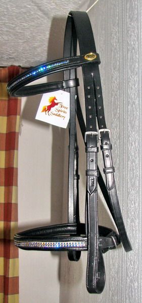 FSS German Crystal V Shape U Curve BLING Comfort BRIDLE with SWAROVSKI 