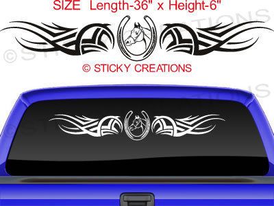 111 02 HORSE Back Window Sticker Decal Tribal Design  